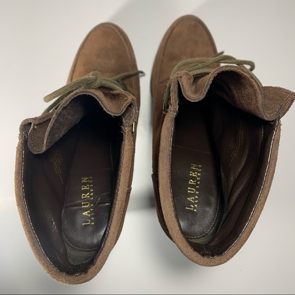 Ralph Lauren Nubuck Brown Lace Leather Boots - Picture 5 of 10